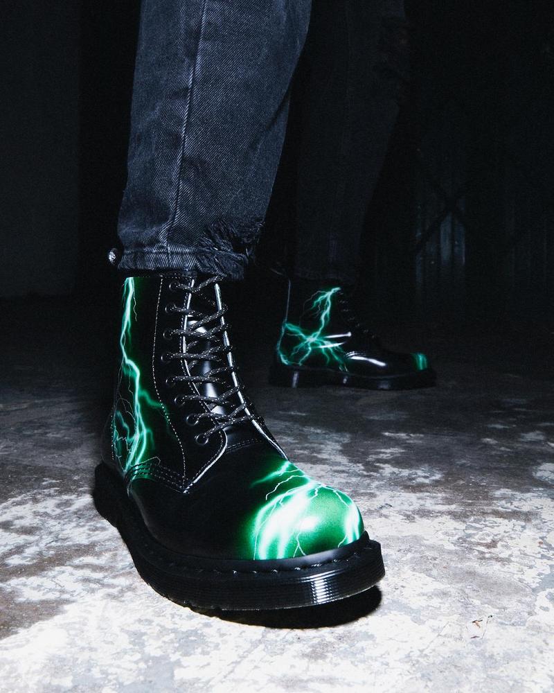 Dr Martens 1460 Flash Smooth Lær Snørestøvletter Dame Svarte | Norge 611MQZ